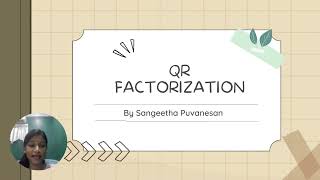 QR Decomposition and Gram-Schmidt A6