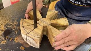 Woodturning a Perfect Mixed Wood Vase: The Strong, Impossible Spiral!