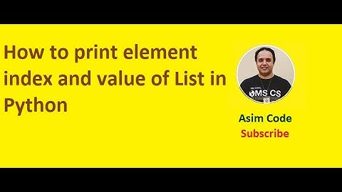 How to print element index and value of List in Python