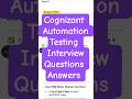 Cognizant Automation Testing Interview Questions | Explain Page Object Model #short #interviewtips