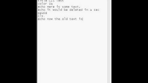 This gives help about the "Cls" command in batch files