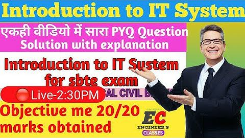 Introduction to IT system for 1st sem sbte Exam 2022 ||1st sem Question bank||pyq #engineersclasses