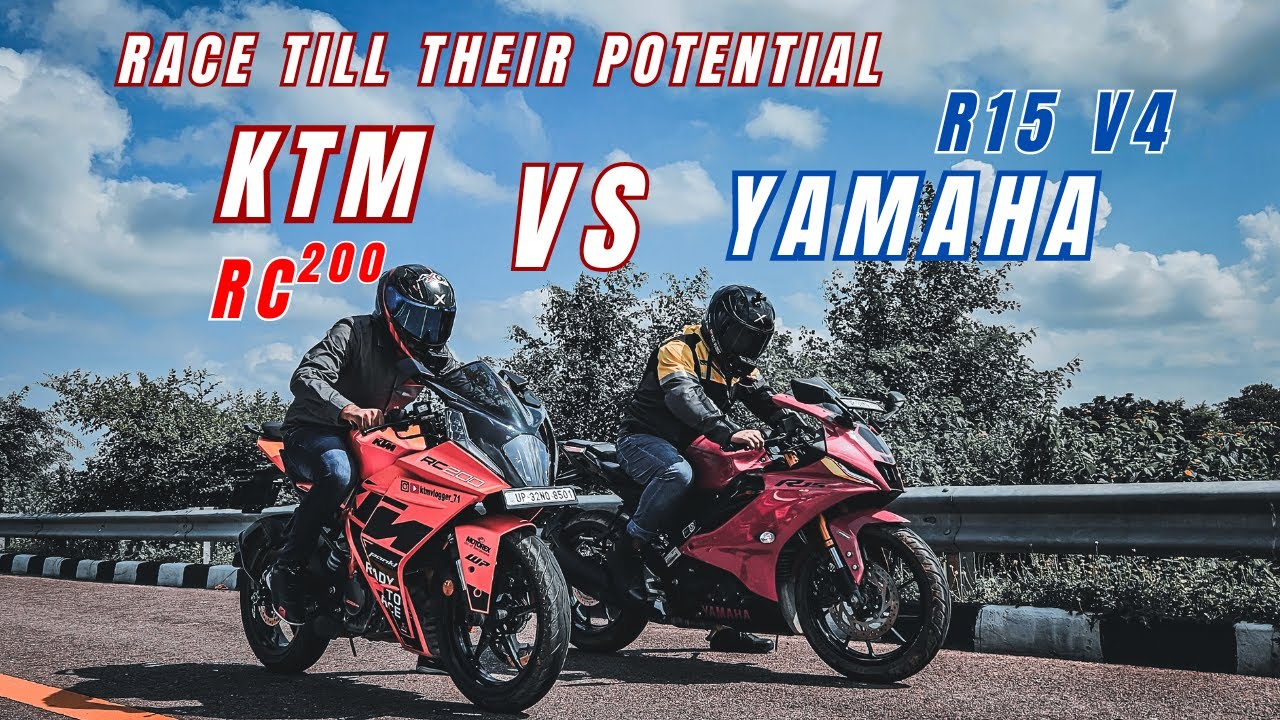 Yamaha R15 V4 (2023) Vs Ktm RC200 Bs7 (2023) Race till Their Potential | Highway Battle | Top End