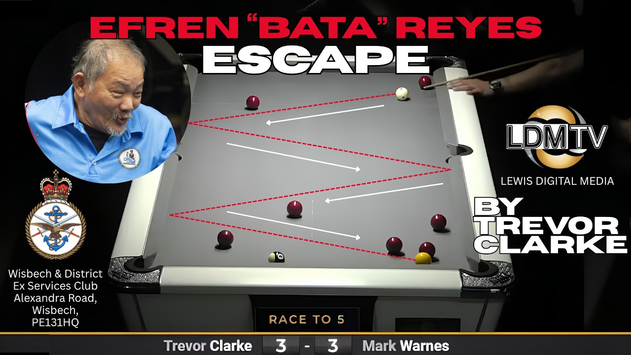 Image of video the Trevor Clarke’s Unreal Escape — Efren Reyes Style | Impossible Pool Shot 19