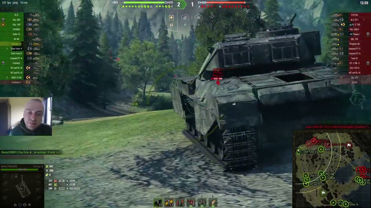 Concept 1B easy! Puis TVP T50/51 pour Zargoul, ça commence bien ça finit en boulette! World of Tanks