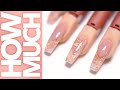 How Much? | Hybrid Dimensional Nails - Pink & White Marble with Gold Foil