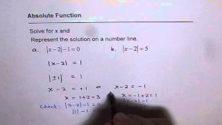 Represent Solution of Equation with Absolute Function on Number Line 1