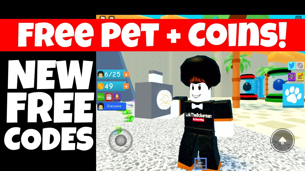  NEW FREE CODES SHAMPOO SIMULATOR Gives FREE Pet FREE Coins ROBLOX YouTube