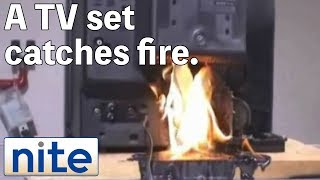 【nite-ps】Television set:1.A fire starting from a cathode ray tube TV set