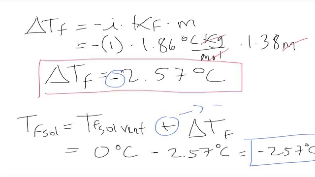 BoilingPoint Increase and FreezingPoint Decrease Practice Problems YouTube
