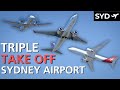 ✈️ 787, Saab 340 &amp; 737 Take Off Back-to-Back at Sydney Airport | Epic Triple Departure!