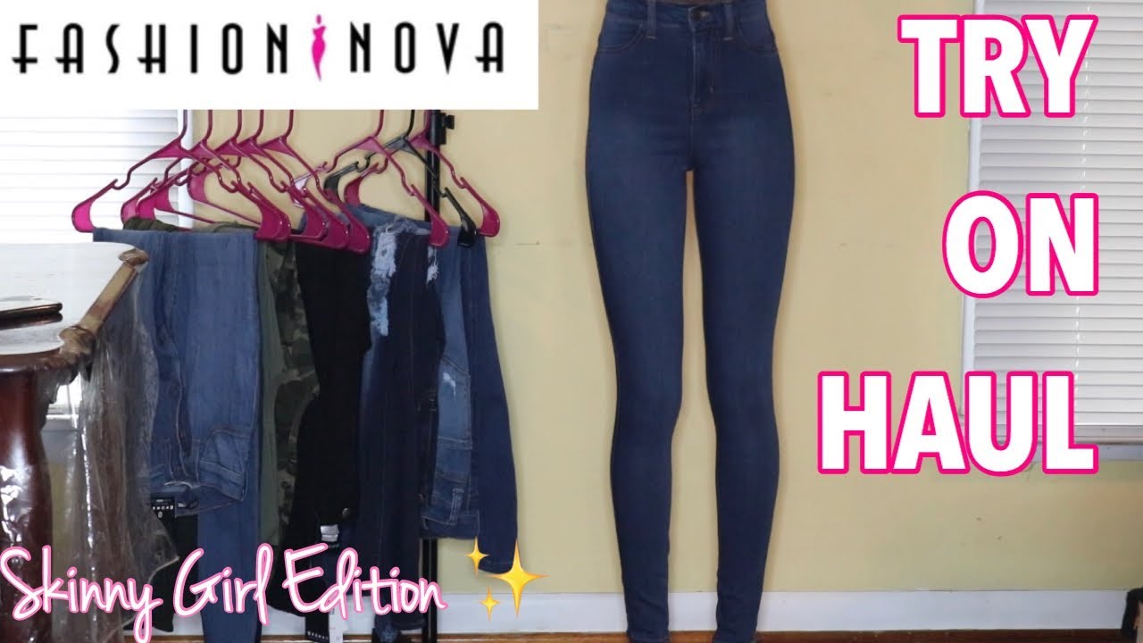 FASHION NOVA JEAN TRY ON HAUL SIZE 0 AND SIZE 1 FOR SKINNY GIRLS - YouTube