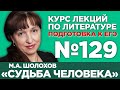 М.А. Шолохов «Судьба человека» (анализ тестовой части) | Лекция №129