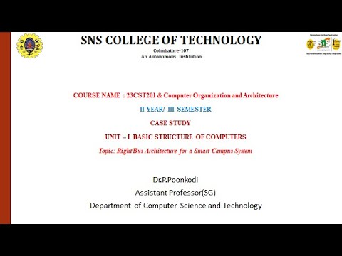 Case study (Bus Structure) I Computer Organisation and Architecture| SNS Institutions 