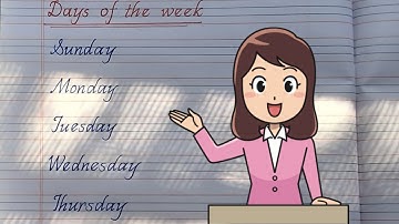 7 Days of the week || Mono cursive writing practice Handwriting practice English writing skills