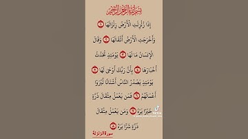 سورة الزلزلة #اكسبلور #المصحف #تيك_توك #القزابري #الرحمن #الطحان #ترند #حالات_واتس