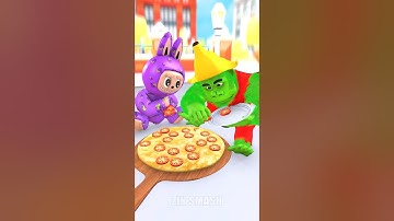 Labubu Hates Tomatoes! Zin Monkey Banana to the Rescue! 😆 #zinsmash #animation #funny