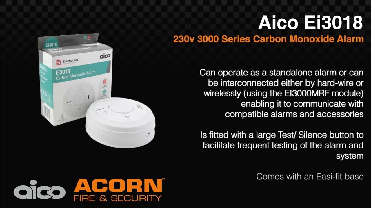Aico Ei3018 230v 3000 Series Carbon Monoxide Alarm Acorn Fire