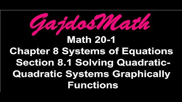 Solving Quadratic-Quadratic Systems Graphically (20-1 8.1)