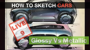 How to Draw Cars Step by Step - Side View Car Sketch with Reflections