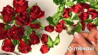 МК Легко и быстро. Розы из лент 🌹🌹.  Ribbon flowers