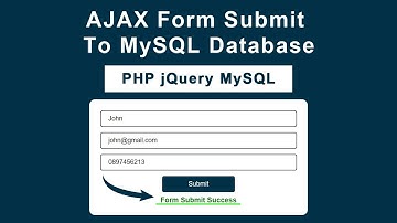 Ajax Form Submit to POST JSON Data in MySQL Database using PHP and AJAX