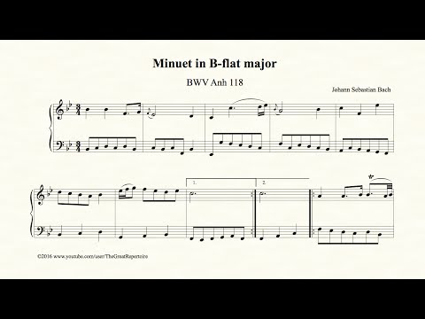 Bach, Minuet in B-flat major, BWV Anh 118, Organ