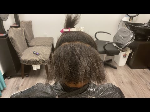How to fix damaged hair | self relaxing her hair