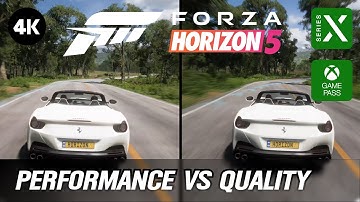 Forza Horizon 5 Series X Quality vs Performance Mode 4K Comparison