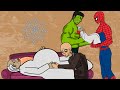 Baby Granny vs Spider Man, Hulk - Drawing Cartoons 2 - Granny Parody Animation
