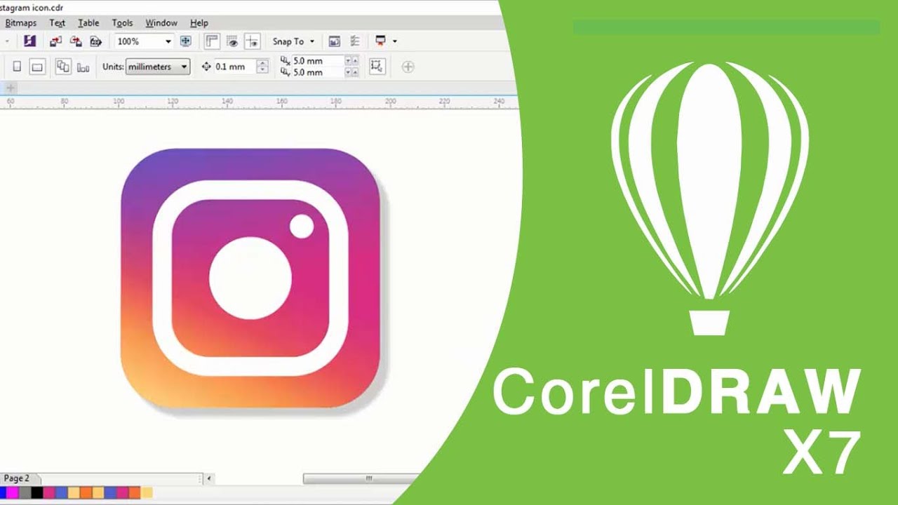 New Instagram Icon 2016 In Coreldraw X7 CorelDRAW Tutorial YouTube