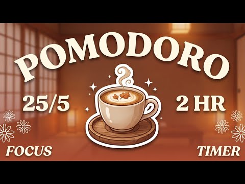 Hojicha Latte 🍵🤎 25/5 4SETS 2HR | deep autumn focus | cozy japanese café | study with me