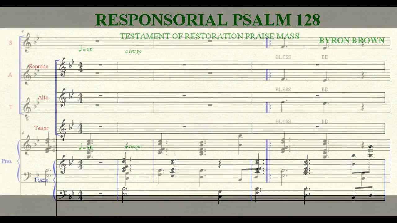 responsorial psalm 128 music score youtube catholic responsorial psalm sheet music