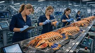 Giant Mantis Shrimp Processing Factory | From Live Catch to Premium Seafood Products