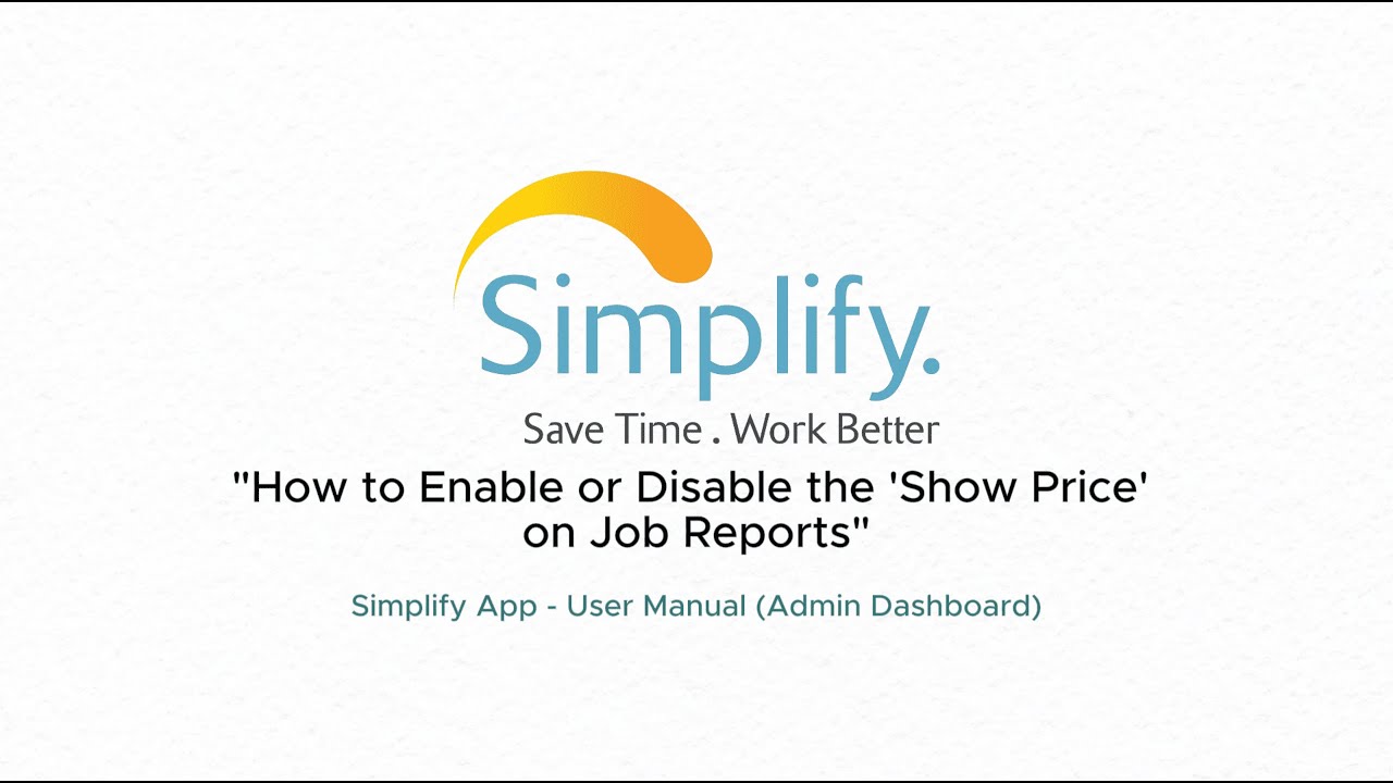 Simplify Web Admin Dashboard - How to Enable or Disable the 'Show Price ...