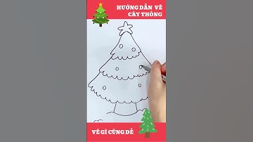 Hướng dẫn vẽ cây thông | Simple Pine Tree Drawing #painting #howtodraw #drawing #christmastree