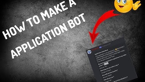 How to make a Application Bot | using replit |