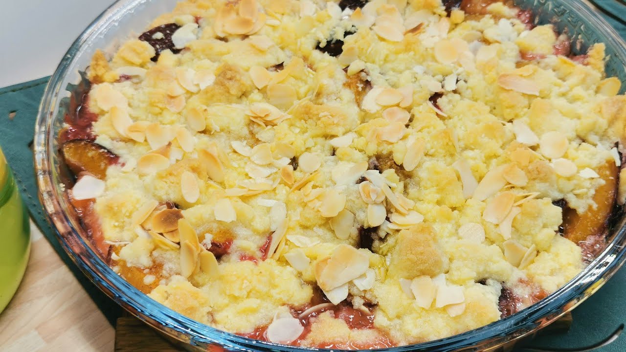Zwetschgen-Crumble so lecker und einfach! Rezept mit Zwetschgen, schneller Nachtisch