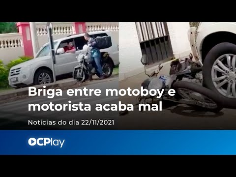 Motoboy bate em motorista com capacete e depois é atropelado