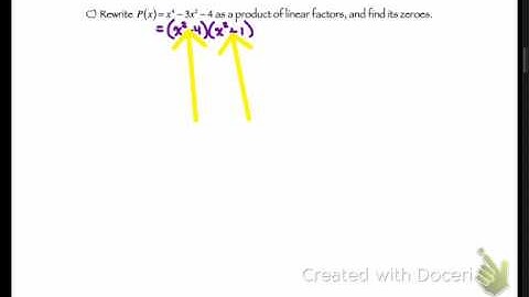 4.2 Zeros of Polynomial Functions Day 1