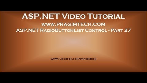 Asp.net radiobuttonlist control   Part 27