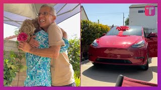 Determined Immigrant Dad Surprises Wife With Tesla On 43rd Anniversary