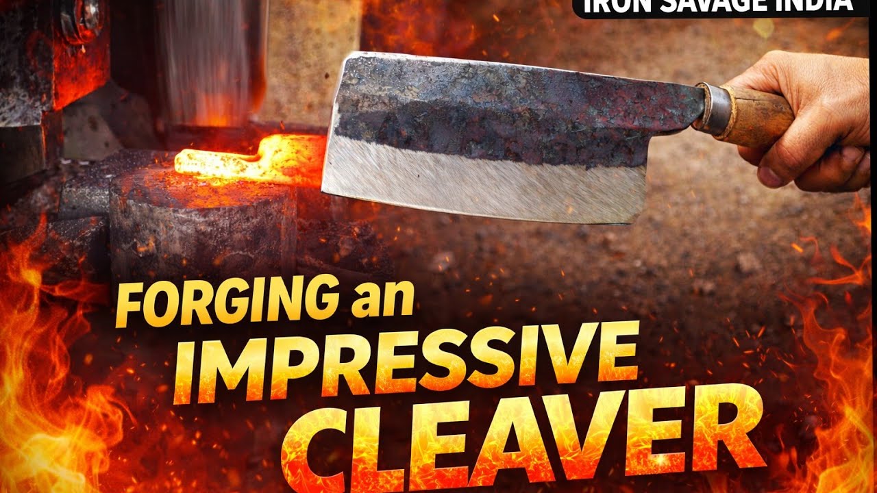 Forging a Brutal Cleaver from Scrap Iron | Real Blacksmith Power 🔥