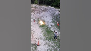 Very hard shot Shooting  A Can thrown in the Air exploding 65-BIO TARGET Drone footage 🔥🎯‼️🔥