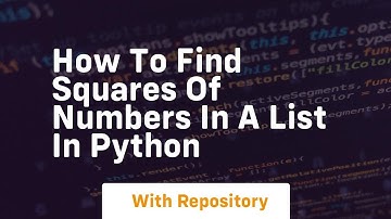 How to find squares of numbers in a list in python