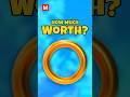 How Much Would a Solid Gold Sonic Ring Be Worth? #sonicthehedgehog #sonic #gaming #shorts