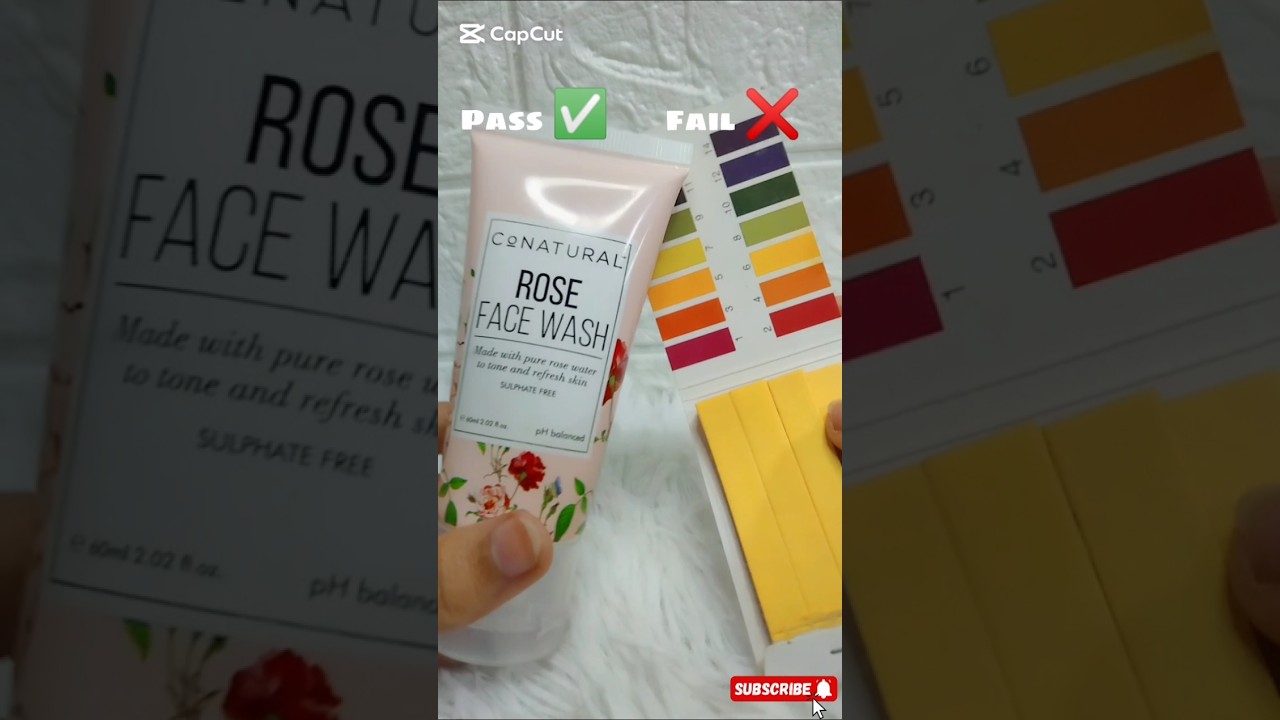 Connatural rose face wash pH test 🤯