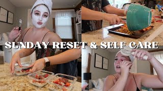 SUNDAY RESET & SELF CARE! (Grocery shopping, meal prepping, at home waxing, skincare, & more)