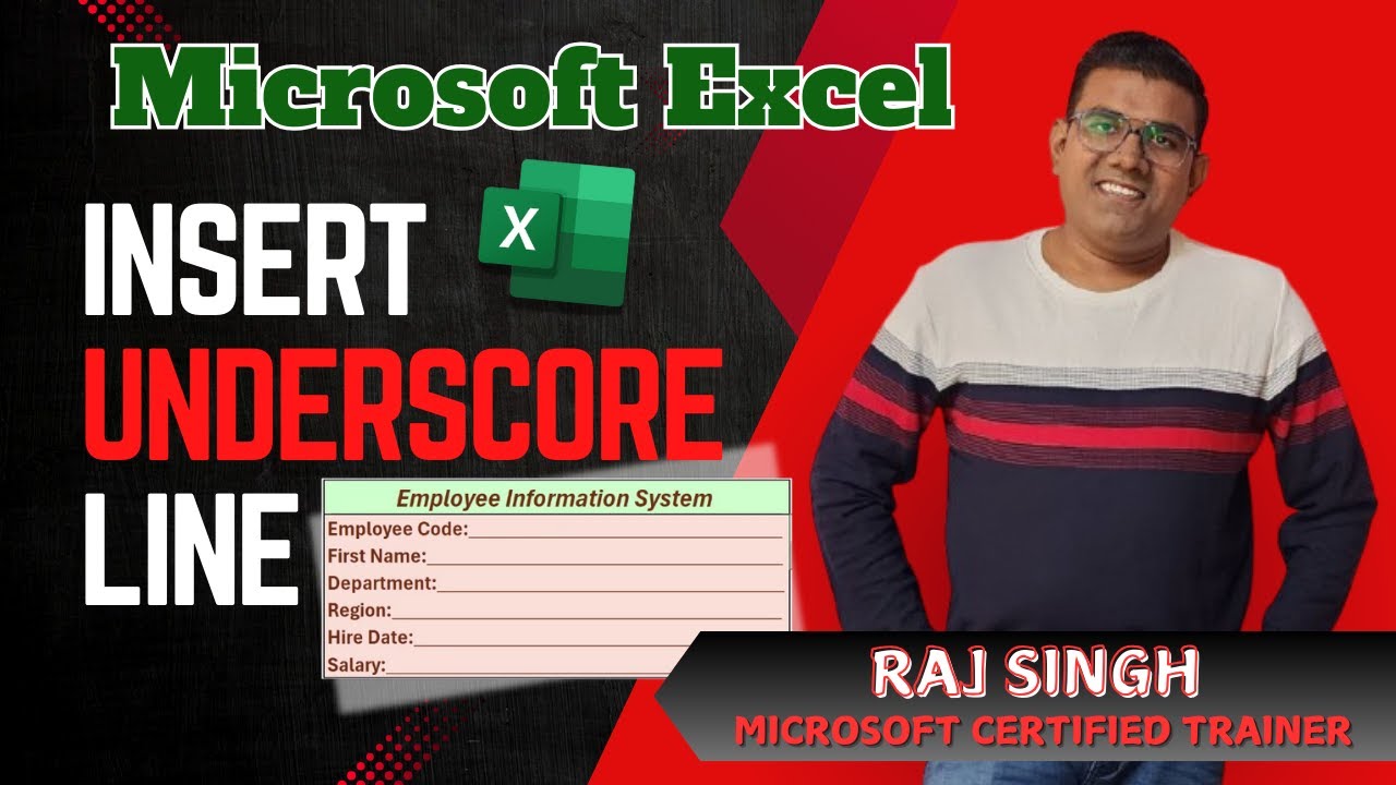 Custom Formatting Hack: How to Insert Underscore Lines in Excel | Raj ...