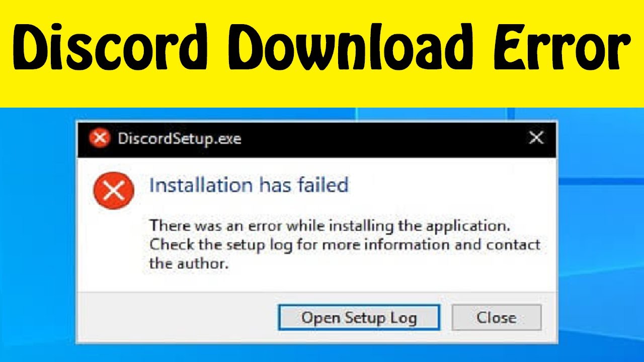 discord download windows 10 error